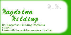 magdolna wilding business card